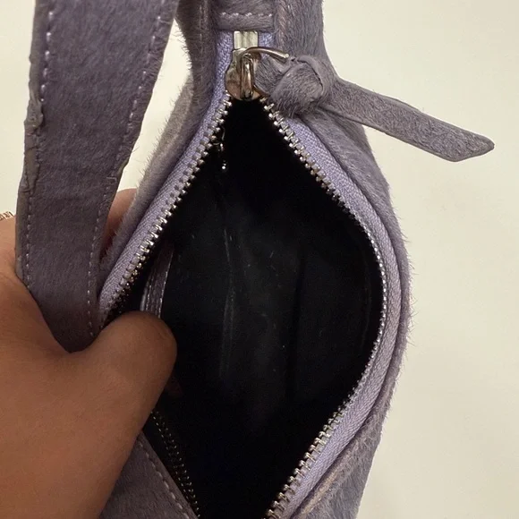 Brandon Blackwood Lavender Purple Pony Hair Shoulder Syl Bag - Picture 16 of 17